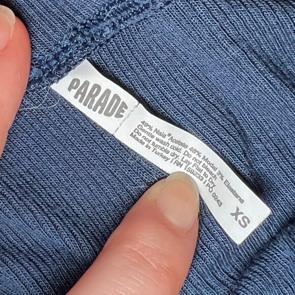Parade Lush Rib Matching Blue Set, Size XS - Picture 3 of 3
